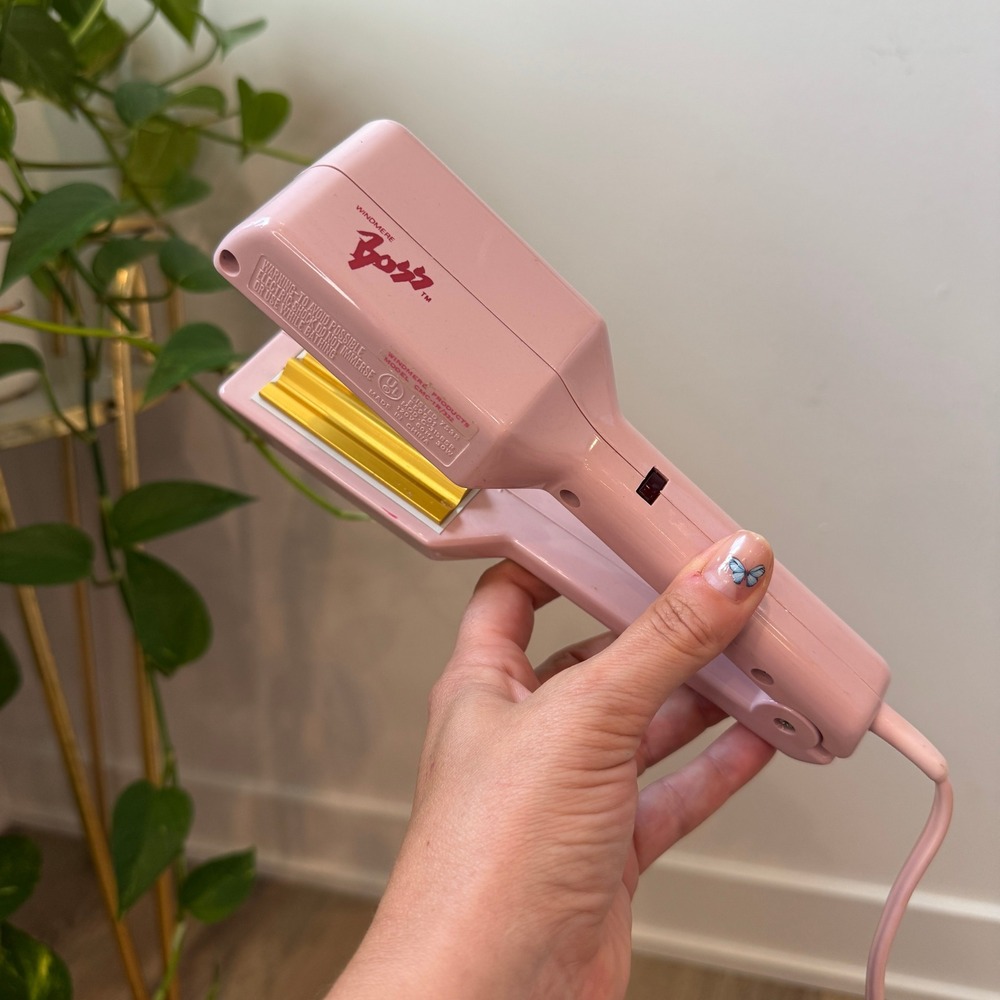 Windmere Boss Vintage Hair Crimper Pink Gold Plates CMC-1R/332 Retro 80s Style